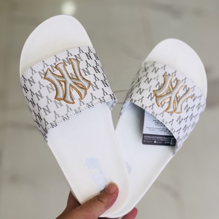 Dép unisex 𝐌𝐋𝐁 𝗡𝗬 nữ ❤️FREESHIP + Hộp❤️ dép mlb gv quai ngang thể thao nữ Thêu NY nỗi nhiều màu