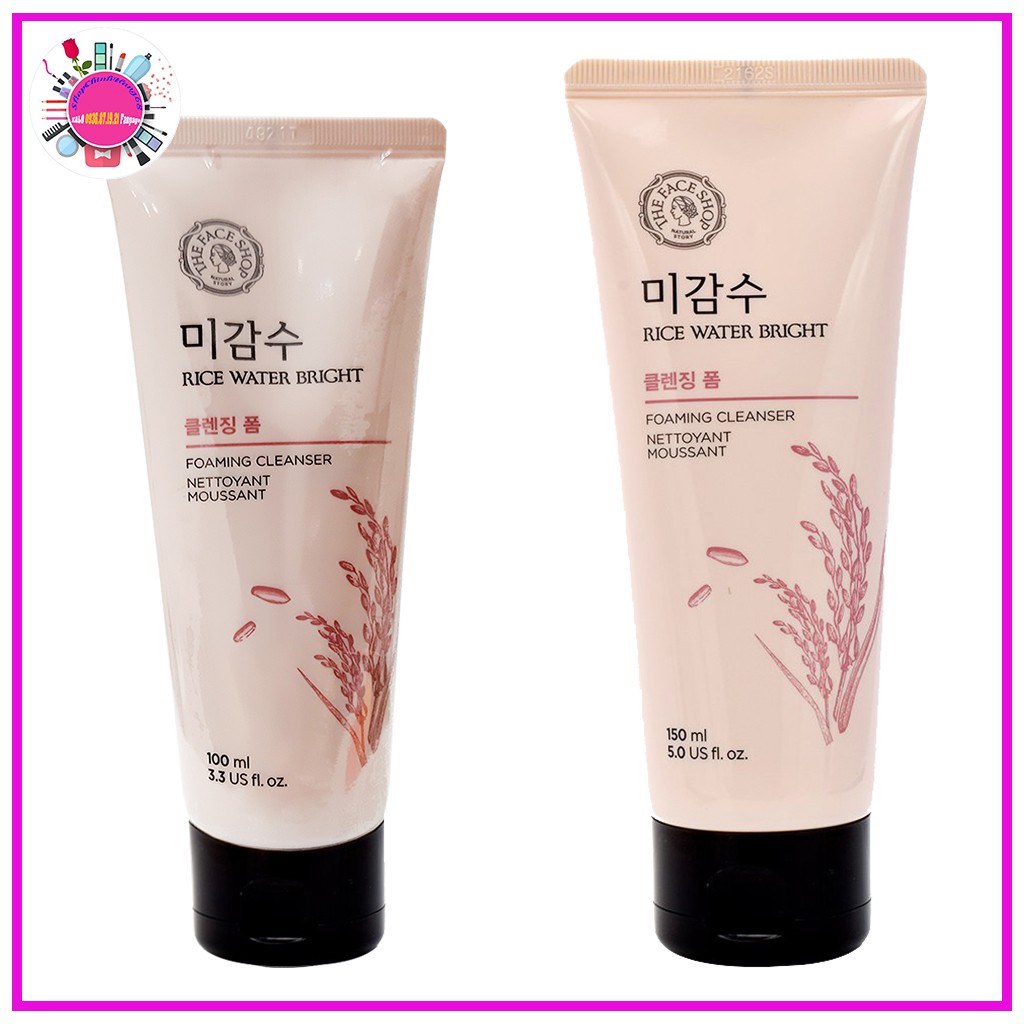 SỮA RỬA MẶT THEFACESHOP RICE WATER BRIGHT FOAMING CLEANSER (KHÔNG HẠT)