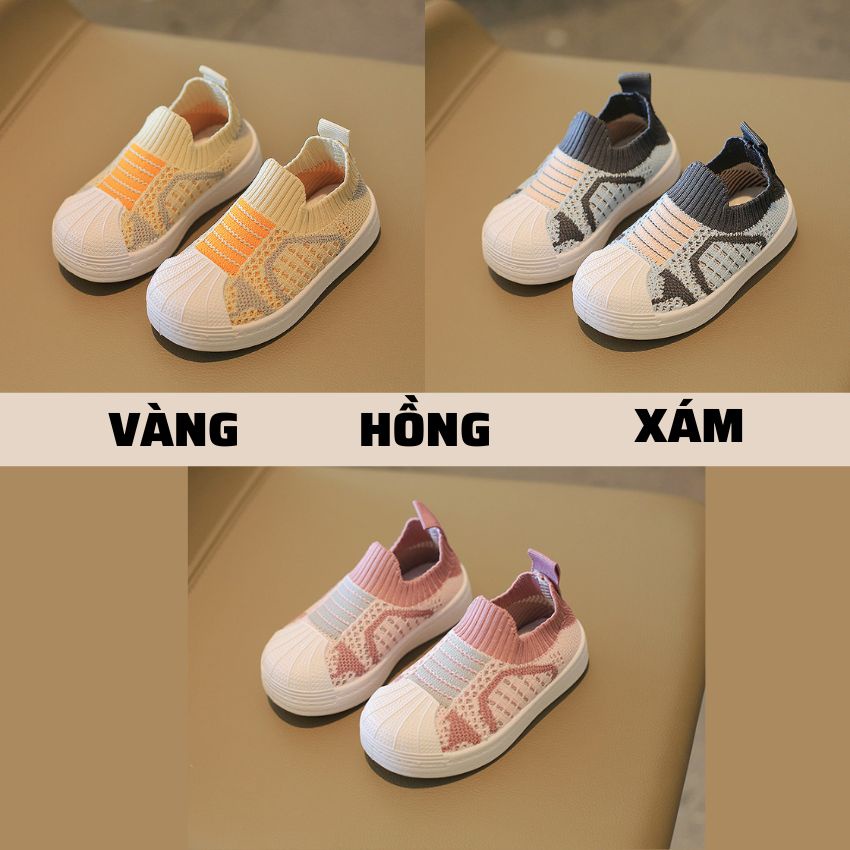 Giày Lười Cho Bé Trai Bé Gái ❤️ Cổ Chun Đế Bệt Từ 1 Đến 7 Tuổi Phong Cách Canvas Chống Trơn Trượt GE08