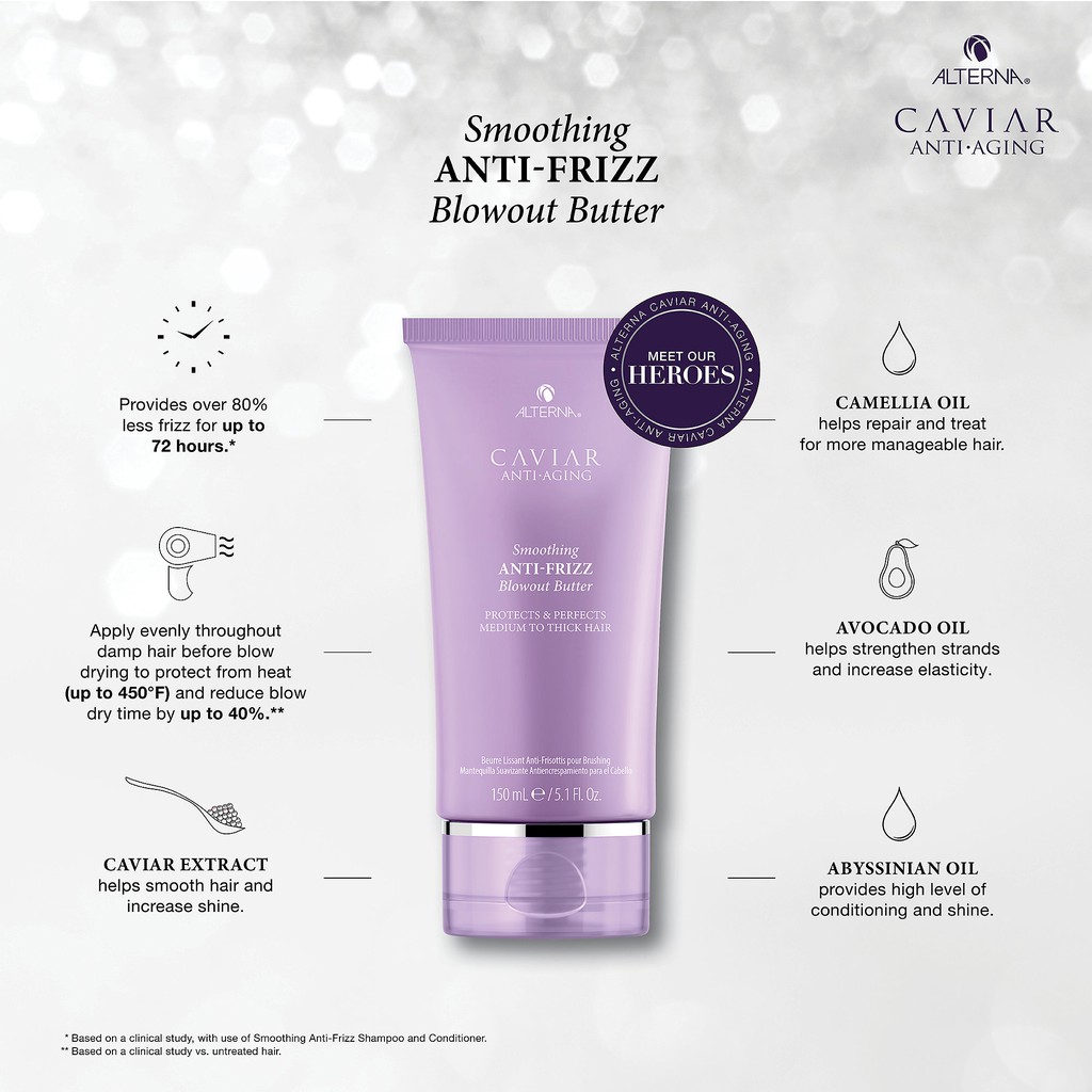 ALTERNA  Kem dưỡng tóc CAVIAR Anti-Aging® Smoothing Anti-Frizz Blowout Butter