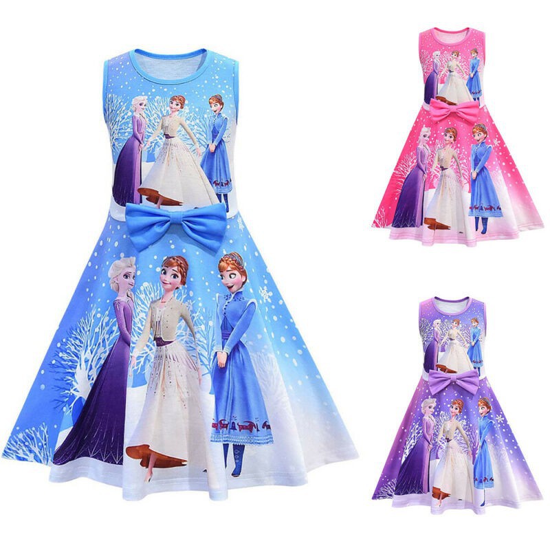 Đầm Công Chúa Anna Elsa Cho Bé Gái