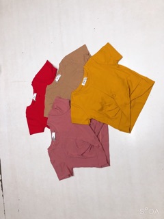 Áo croptop xoắn eo chất zip cotton