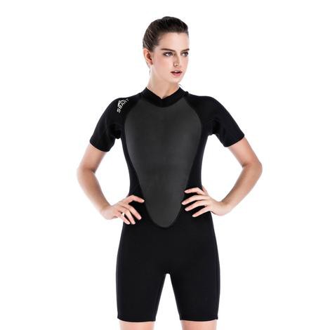 Bộ Bơi Lặn Liền Bán Thân Giữ Nhiệt Nữ Wetsuit Sbart 1100 Đen