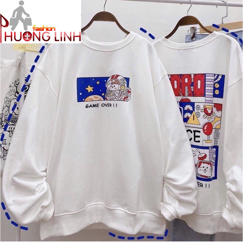 Áo nỉ cổ tròn sweater unisex Game over - Trang phục thu đông - Áo nỉ mùa lạnh