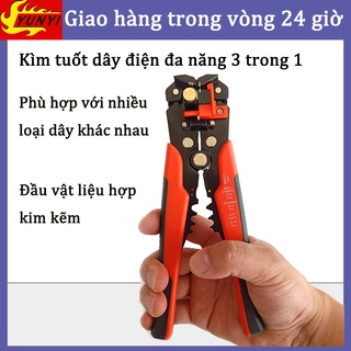 Kìm tuốt dây điện tự động cắt dây bấm cos đa năng , 3trong1,bấm cos đa năng 0.2 - 6mm