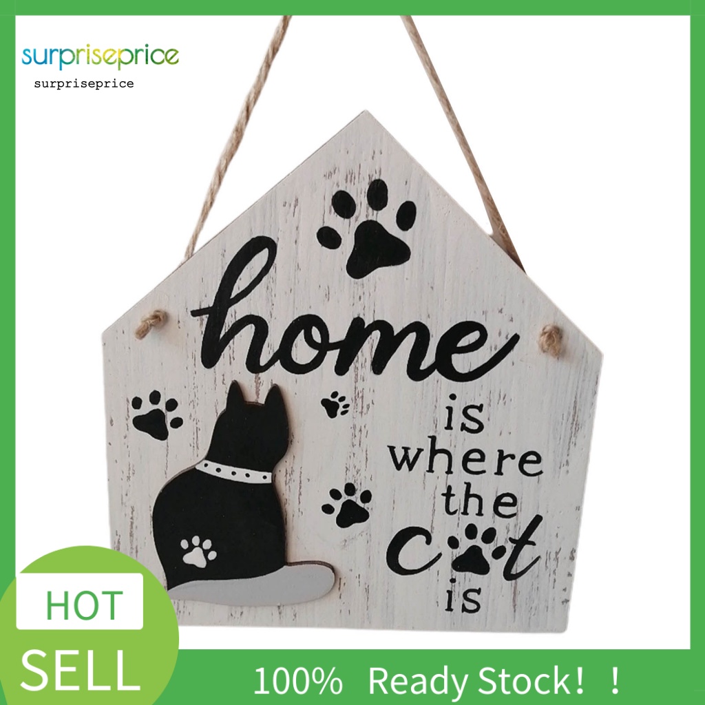 Bảng Gỗ Treo Tường Trang Trí Hình Chó Mèo Đáng Yêu