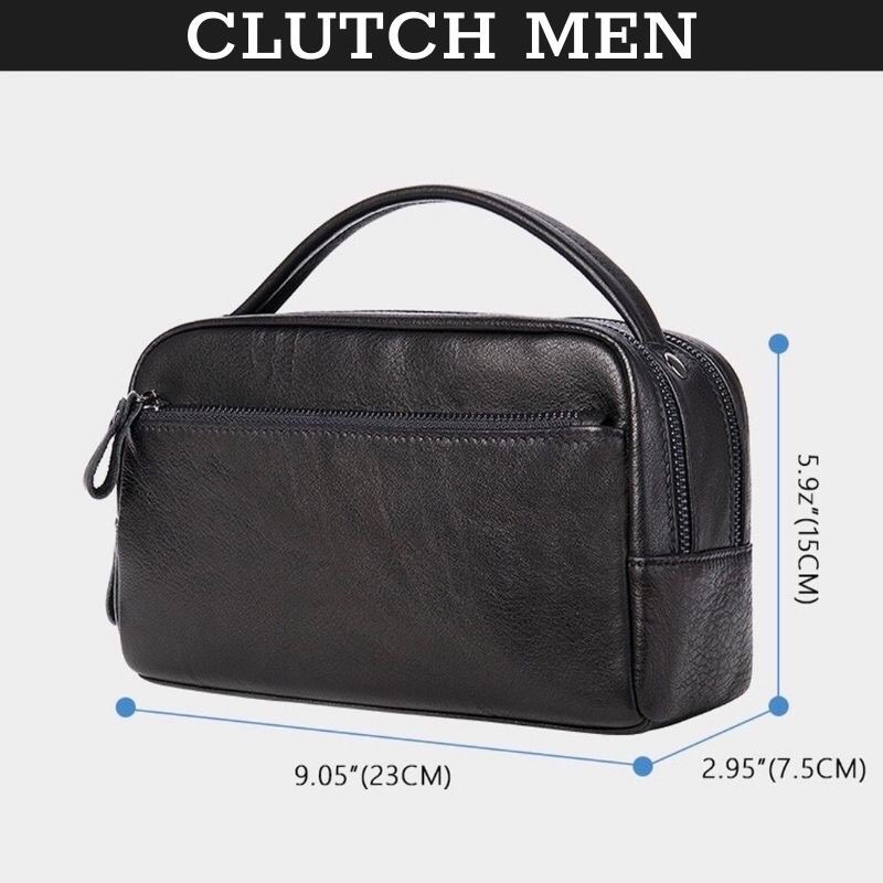 Túi xách Nam phong cách Hàn Quốc- Clutch nam cầm tay da bò cao cấp- vi nam ngăn chứa siêu rộng-túi golf cầm tay