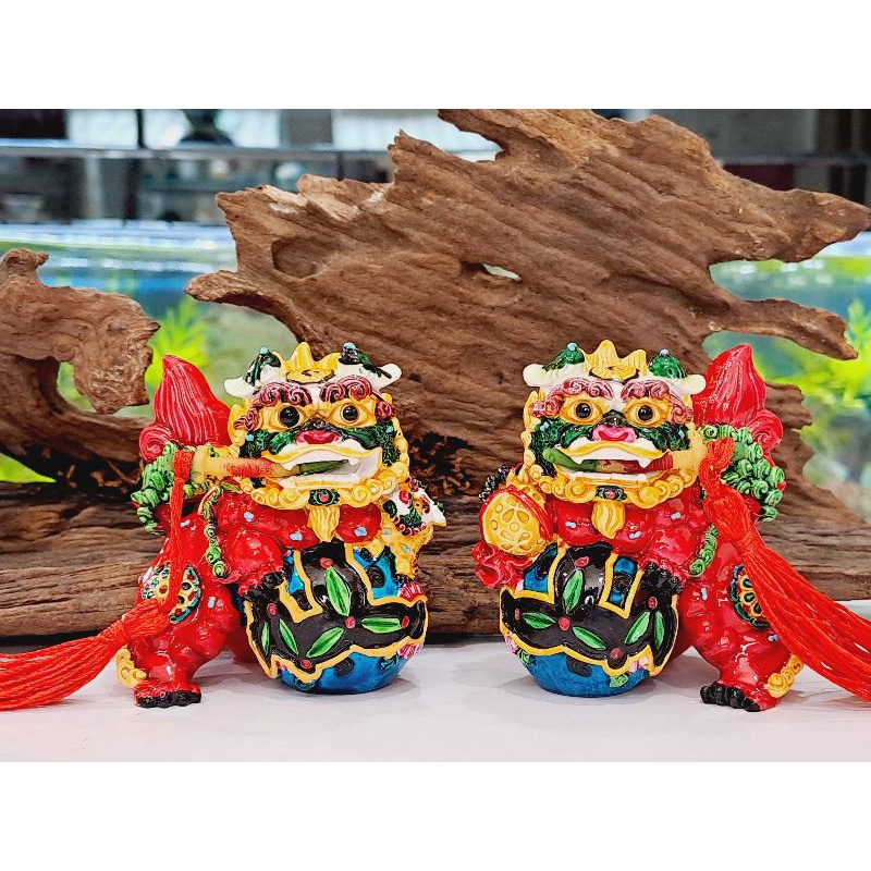 KỲ LÂN NGŨ PHÚC BỘ 2 CON h-6cm MINI