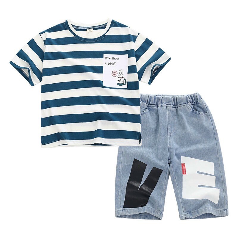 Set áo kẻ sọc + quần bò