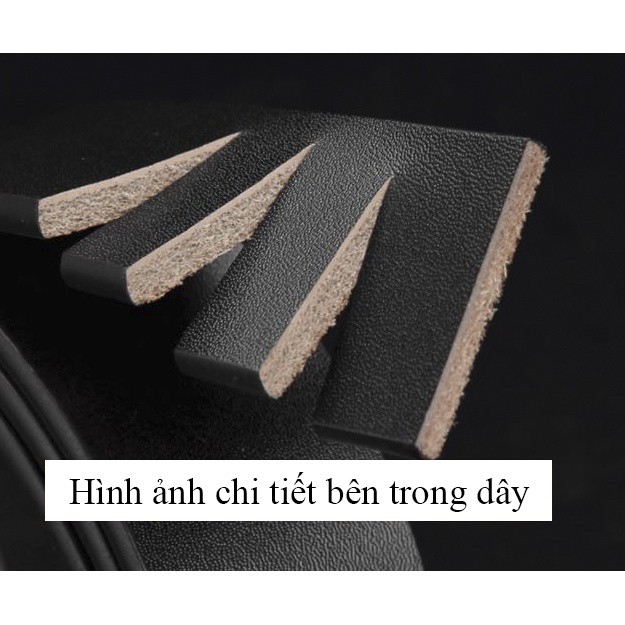 Dây thắt lưng da trâu nam không mặt khoá dài 120cm rộng 3.2cm  thương hiệu Heika