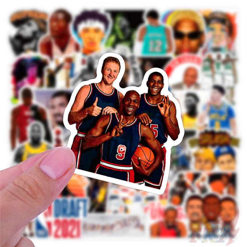 ❉ NBA Superstar Mixed Sports Series 02 Stickers ❉ 50Pcs/Set James Curry Harden Professional Basketball Player Waterproof DIY Fashion Decals Doodle Stickers