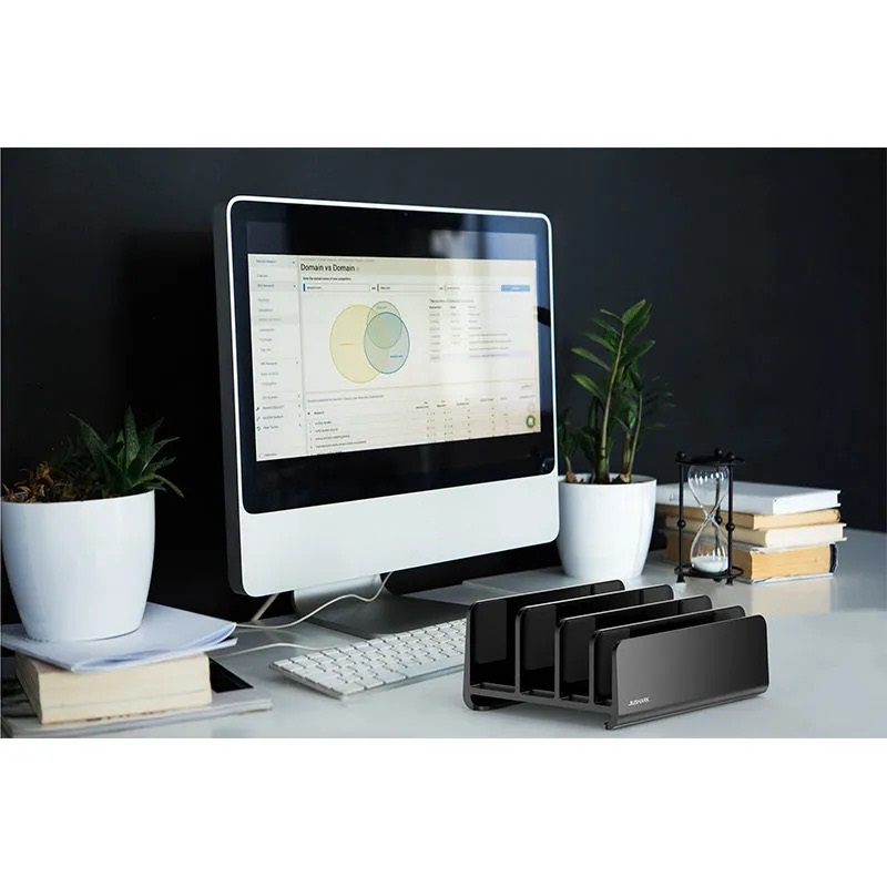 Giá đỡ kẹp dựng đứng laptop, macbook, Mac mini 4 khe cài Jiushark JSNB21 Vu Studio