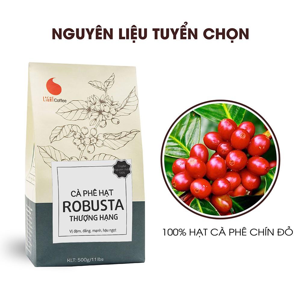 Cà phê nguyên chất - Loại Thượng hạng dạng HẠT Light Coffee - 500g