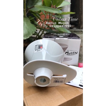 COMBO PHỄU SỨ V60 MUGEN HARIO + GIẤY LỌC HARIO -  SẢN XUẤT 100% TẠI NHẬT BẢN - TẶNG 20gr hạt cà phê COLOMBIA & ETHIOPIA
