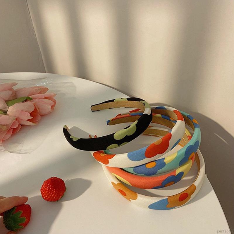 Băng đô cài tóc bằng vải đính hoa phong cách Hàn Quốc xinh xắn cho bé gái