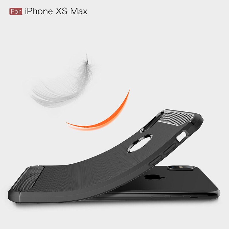 Ốp Lưng iPhone XS Max Dẻo Carbon Phay Xước Chống Sốc