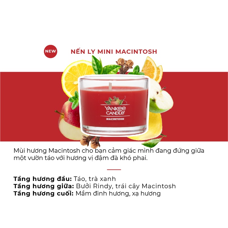 Nến ly mini Yankee Candle - Macintosh