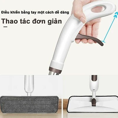 Cây Lau Nhà Phun Sương Chổi Lau Nhà Thông Minh Có Đầu Xoay 360 Độ Tiện Dụng