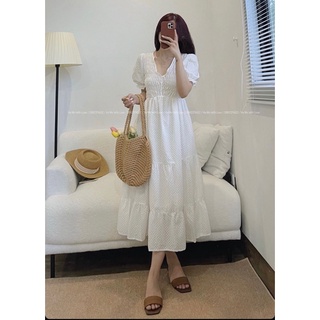 Váy maxi thô boy chun ngực