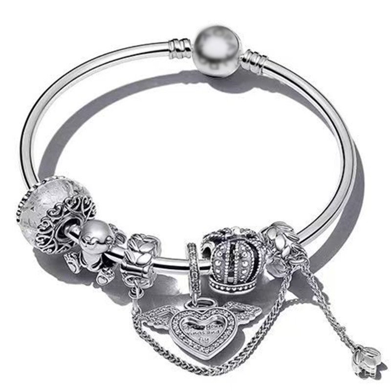 Vòng Đeo Tay Pandora Chính Hãng Mặt Hình Gấu Mạ Bạc Trắng Cho Nữ