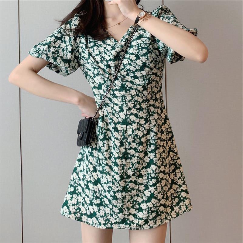 Đầm Hoa Phong Cách Pháp Thời Trang Mùa Hè Cho Nữ