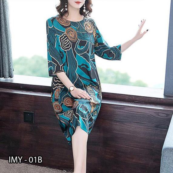 [HOT SALE] Đầm Dáng Xuông,Váy Trung Niên, Thiết Kế Họa Tiết Sang Trọng. | BigBuy360 - bigbuy360.vn