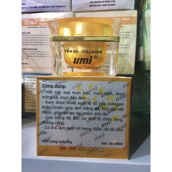 Kem UMI yến đỏ trắng da- mụn-mờ thâm -chống nắng hủ 25G
