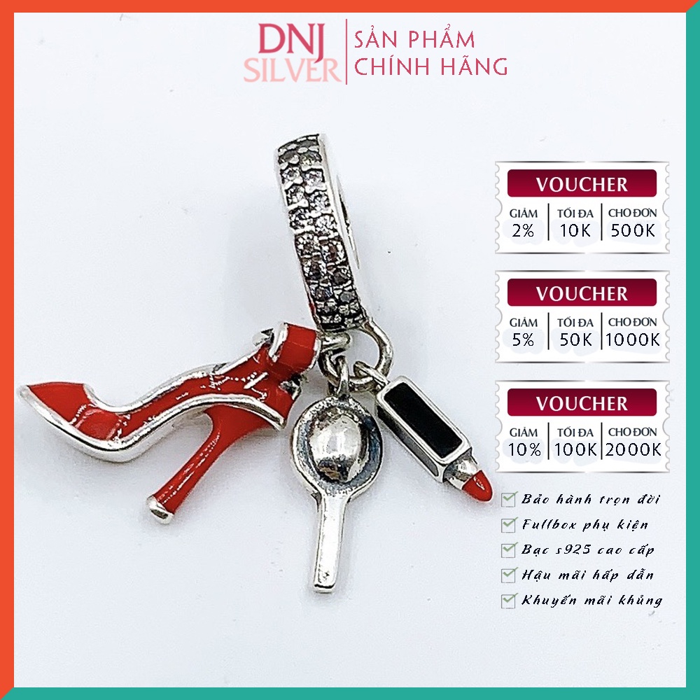 [Hàng cao cấp] Vòng tay bạc 925 cao cấp - Vòng tay charm bạc Cô nàng cá tính quyến rũ, khao khát yêu thương - DNB020