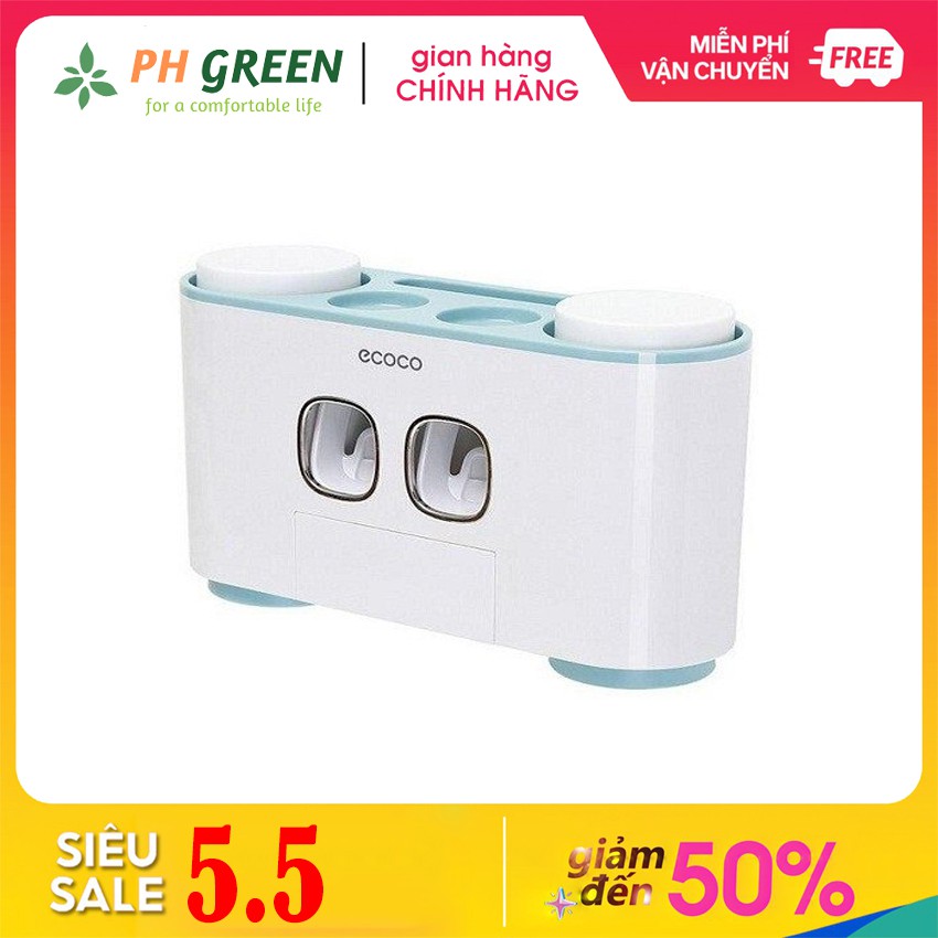 💥SIÊU HOT💥Hộp Nhả Kem Đánh Răng 4 Cốc PH GREEN-Sản Phẩm Tiện Dụng, Giúp Không Gian Nhà Tắm Gọn Gàng 