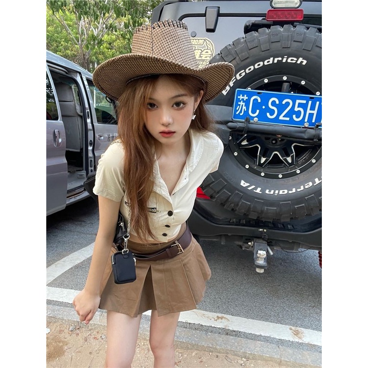 Bộ Áo Cardigan + Chân Váy Lưng Cao Xếp Ly Thời Trang Mùa Hè Mới Cho Nữ 2021 25