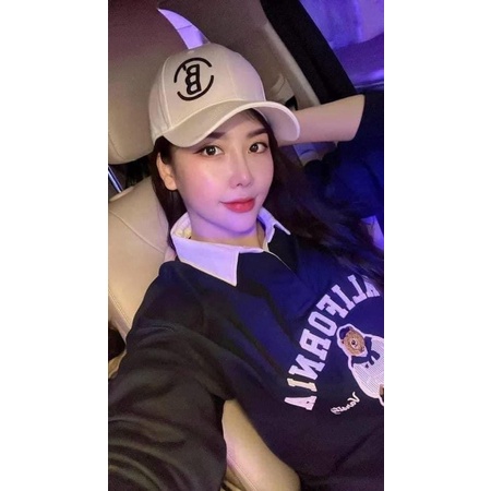 Áo nỉ WHOAU gấu California Cổ Bẻ ulzzang