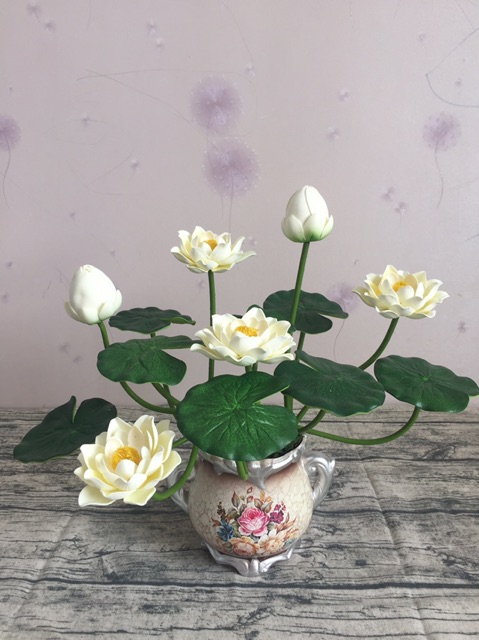 Chùm hoa sen lụa cao cấp 9 nhánh