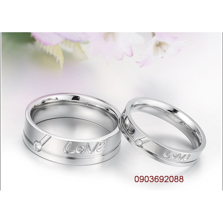 Nhẫn cặp tình nhân, nhẫn đơn INOX Love N50