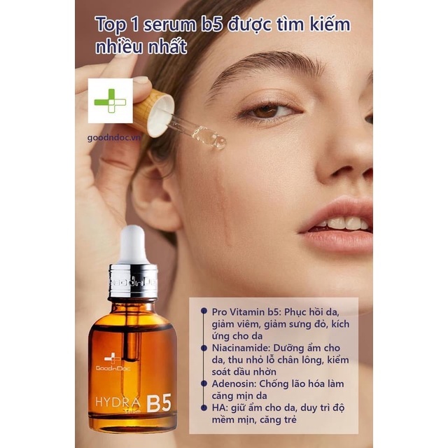 Serum Cấp Ẩm Phục Hồi Làm Sáng Da B5 GoodnDoc Mẫu Mới 30ml Nhập Khẩu Chính Hãng