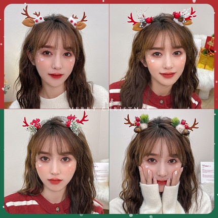 Kẹp tóc hình sừng tuần lộc dễ thương cho bé gái