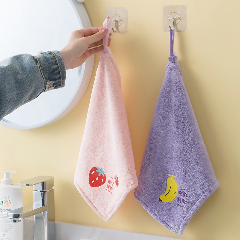 PVN41198 Khăn lau tay treo tường nhà bếp in hình trái cây siêu thấm Giá Rẻ