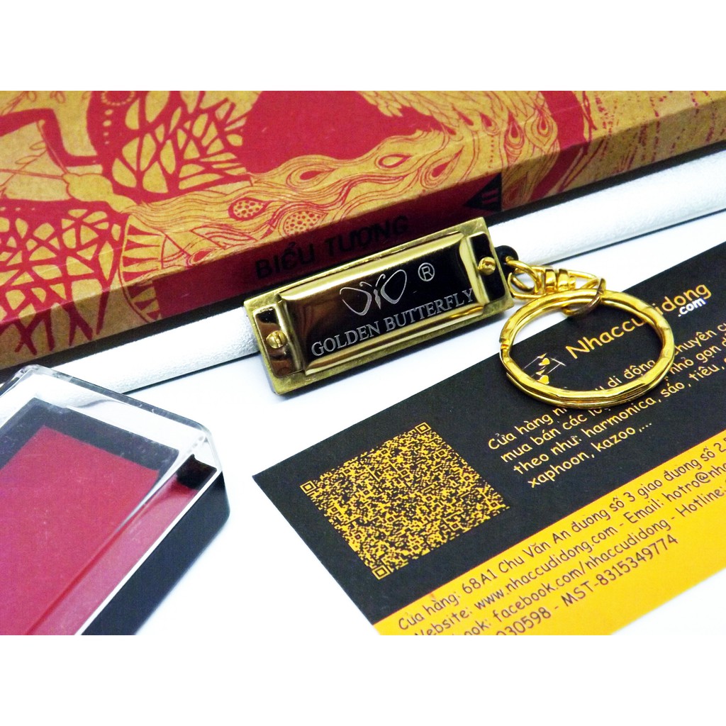 Kèn harmonica mini Golden Butterfly 5 lỗ Có Clip Thực Tế