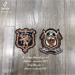 sticker , logo 2 hình thêu Sử tử + Đại bàng