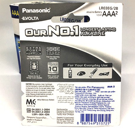 Pin AAA Panasonic Evolta LR03EG cao cấp dung lượng cao