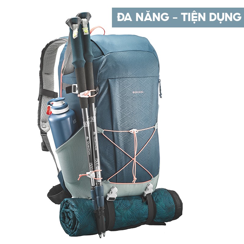 Balo thể thao leo núi, dã ngoại QUECHUA nh100 30 lít - ngọc lam