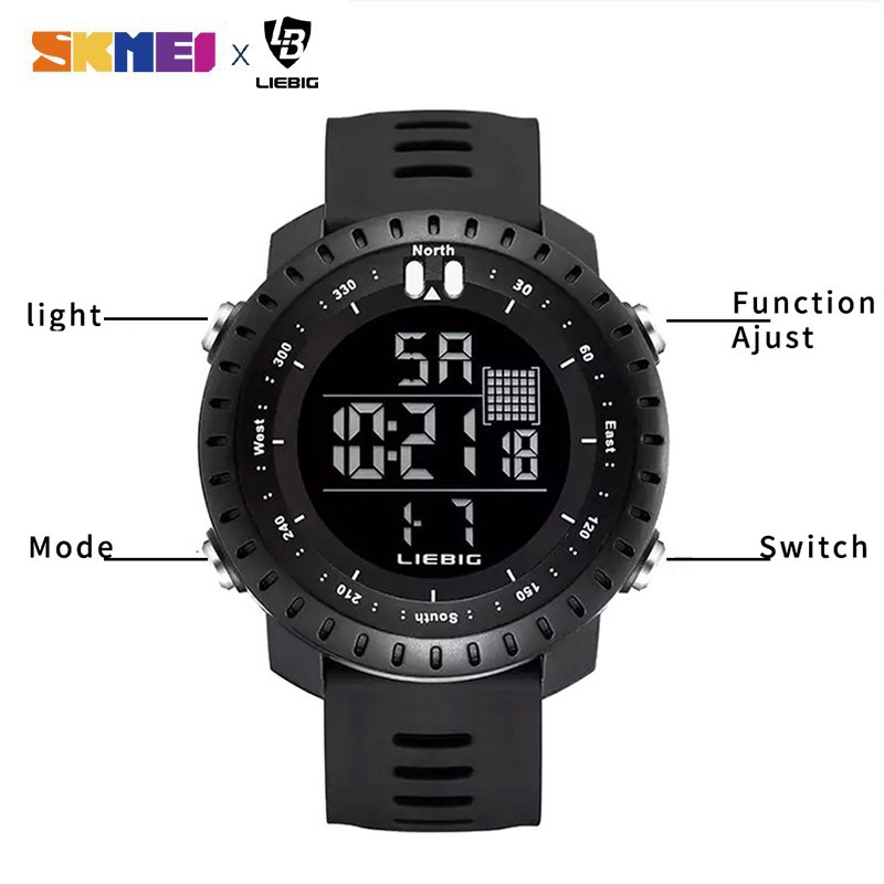 SKMEI A200927 Military Style Men's Digital Electronic Sports Watch Alarm Clock LED Backlight Waterproof and Shockproof