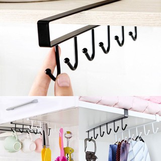Móc sắt gắn tủ bếp, tủ quần áo, bàn treo đồ tiện dụng, 6 móc, sơn tĩnh điện cao cấp - NHLCompany
