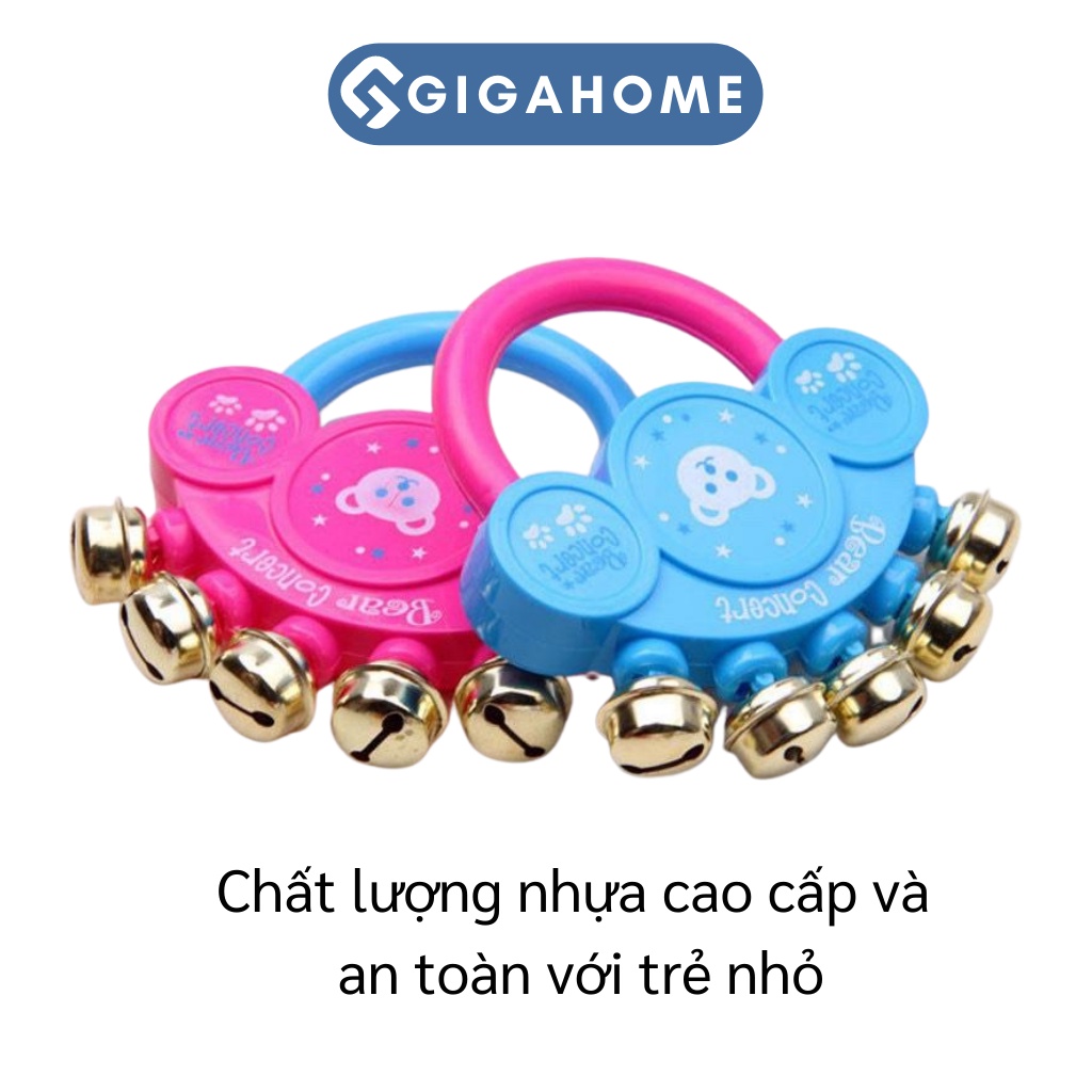 Đồ Chơi Xúc Xắc Lục Lạc Cầm Tay Vui Nhộn Cho Bé GIGAHOME Hình Gấu 5 Chuông 6186