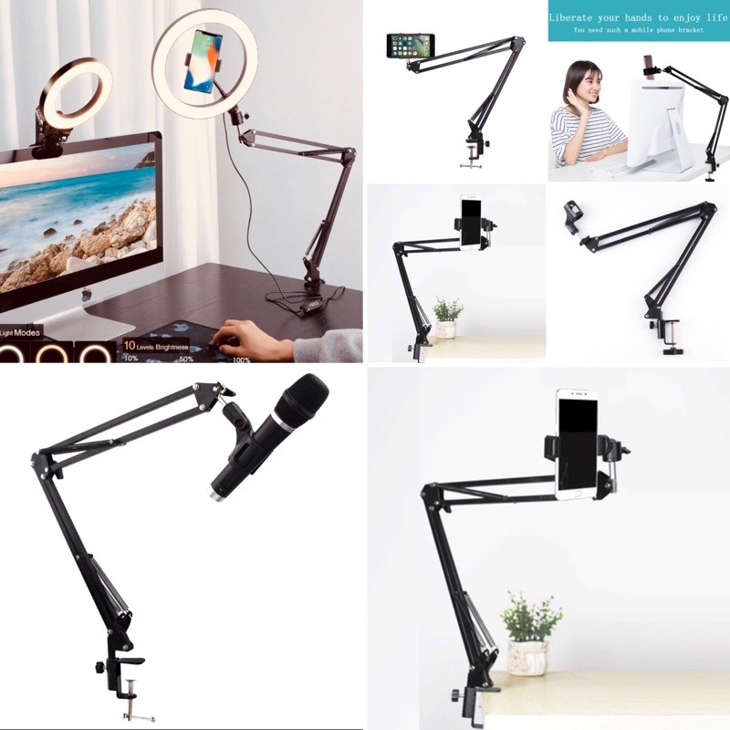 Giá Đỡ Điện Thoại ,Mic live, Kẹp Ipad Xem Phim Kẹp Đầu Giường, Bàn Làm Việc
