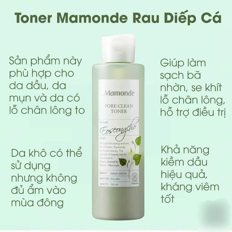 Toner Mamonde Pore Clean Diếp Cá Chính Hãng Hàn Quốc