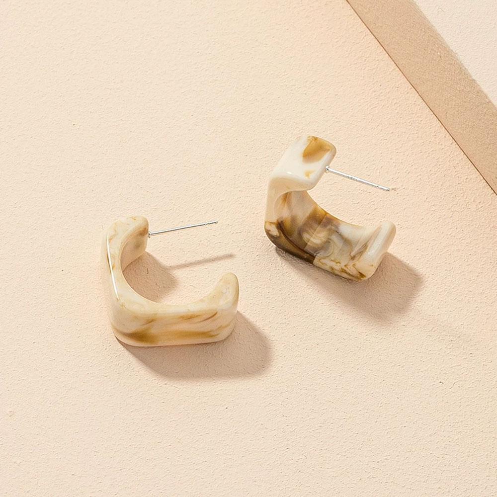 USNOW Bông Tai Hình Vuông Trong Suốt Thời Trang Cho Nữ