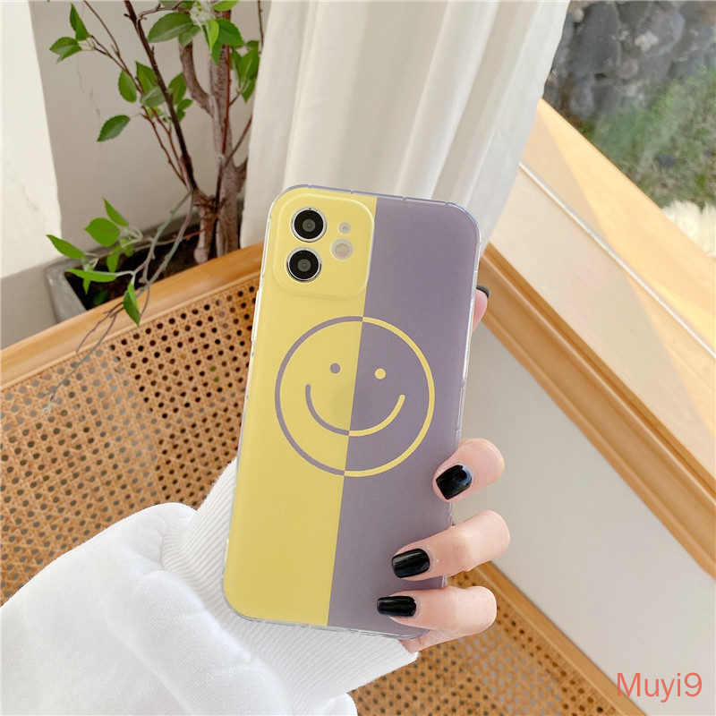Ốp điện thoại mềm in hình mặt cười phong cách cặp đôi thời trang cho iPhone12Pro MAX I1211PROMAX X XSMAX XR I8/SE2/7plus | BigBuy360 - bigbuy360.vn