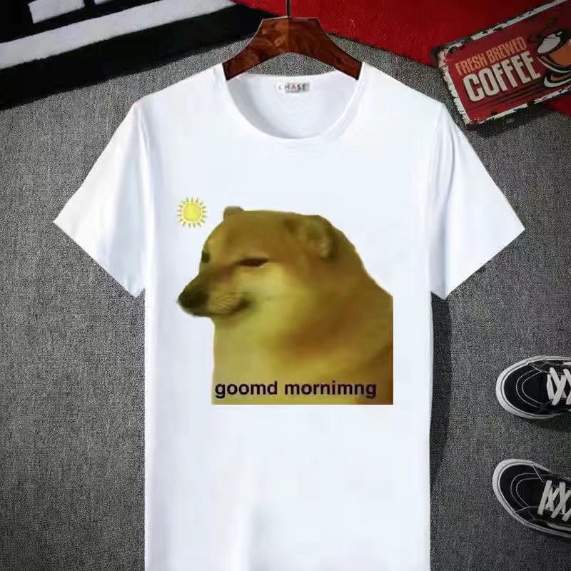 Áo Thun Ngắn Tay In Hình Chó Shiba Inu Cheems 2022 Thời Trang Unisex Galaxy