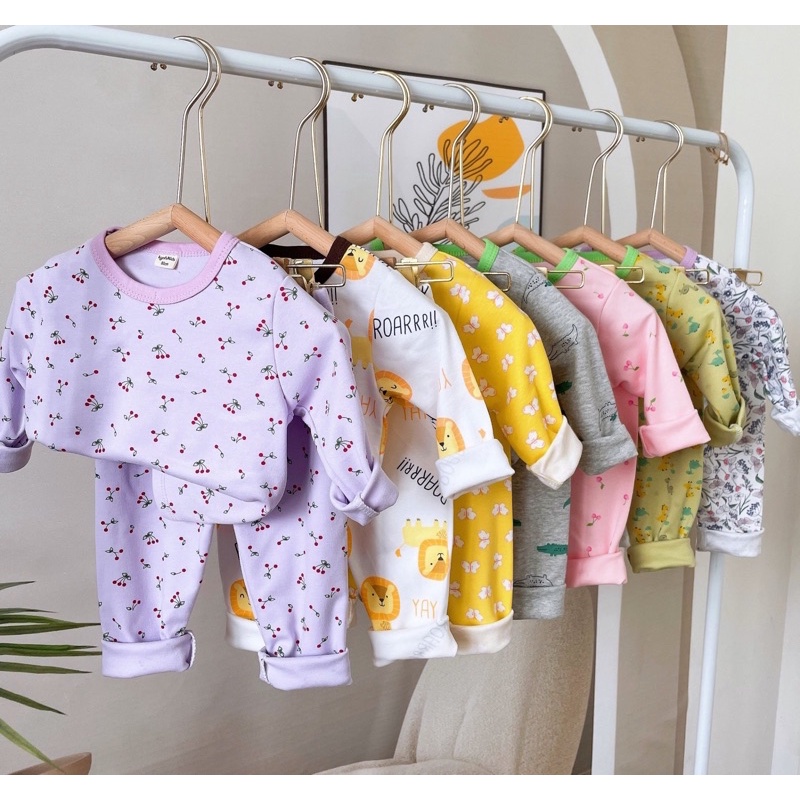 Bộ dài tay cotton bé gái vải dư xịn