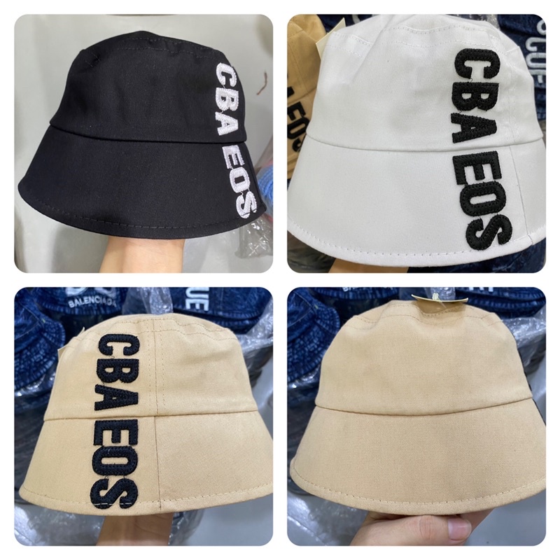 Nón bucket nam nữ, bo cụp đơn giản in chữ Cbaeos dọc thân, vải cotton cao cấp